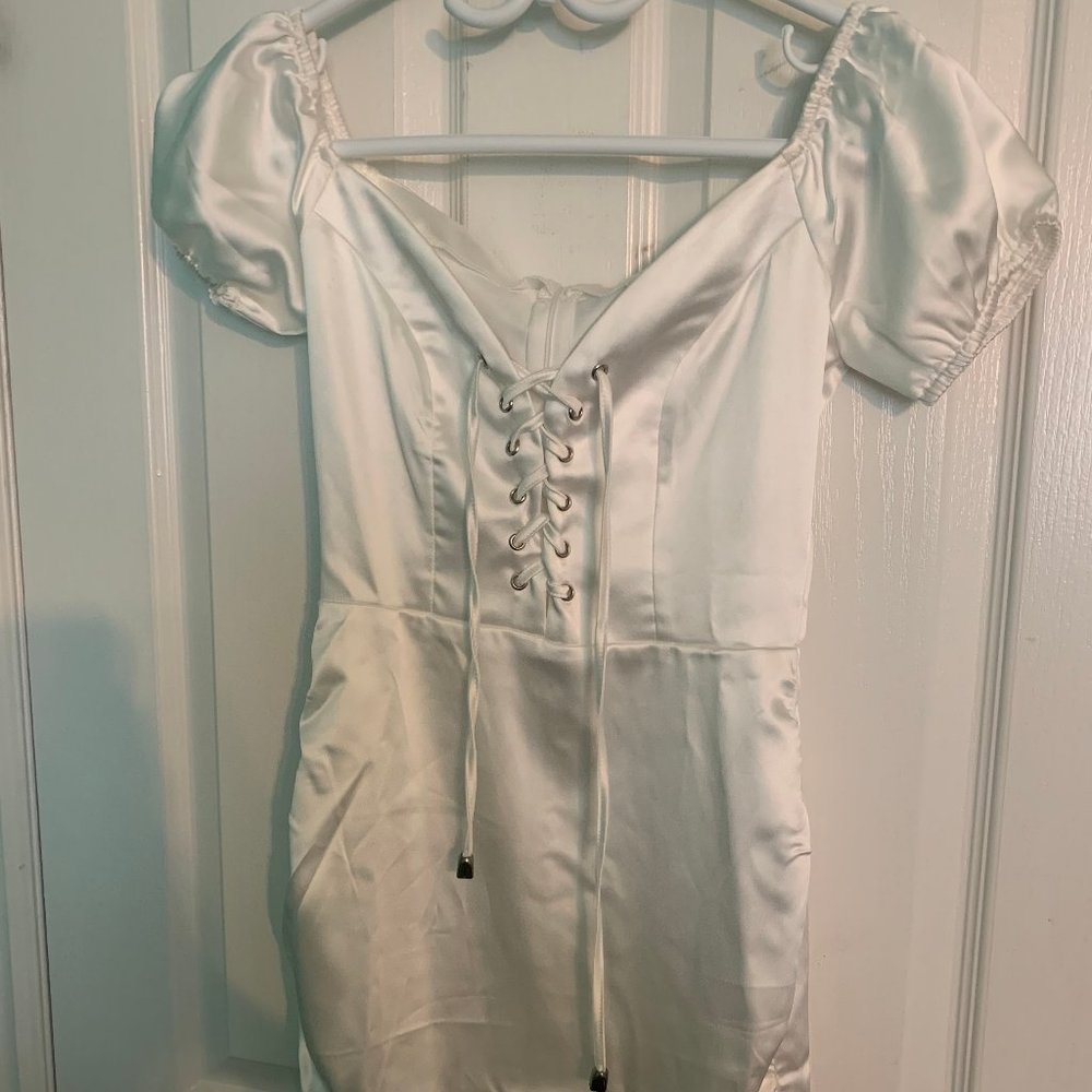 Shein White Satin Dress